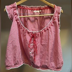 Doen Traveler Top in Cerise Paris Gingham